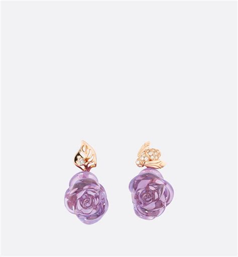 Rose Dior Pré Catelan Earrings Pink Gold and Diamonds 